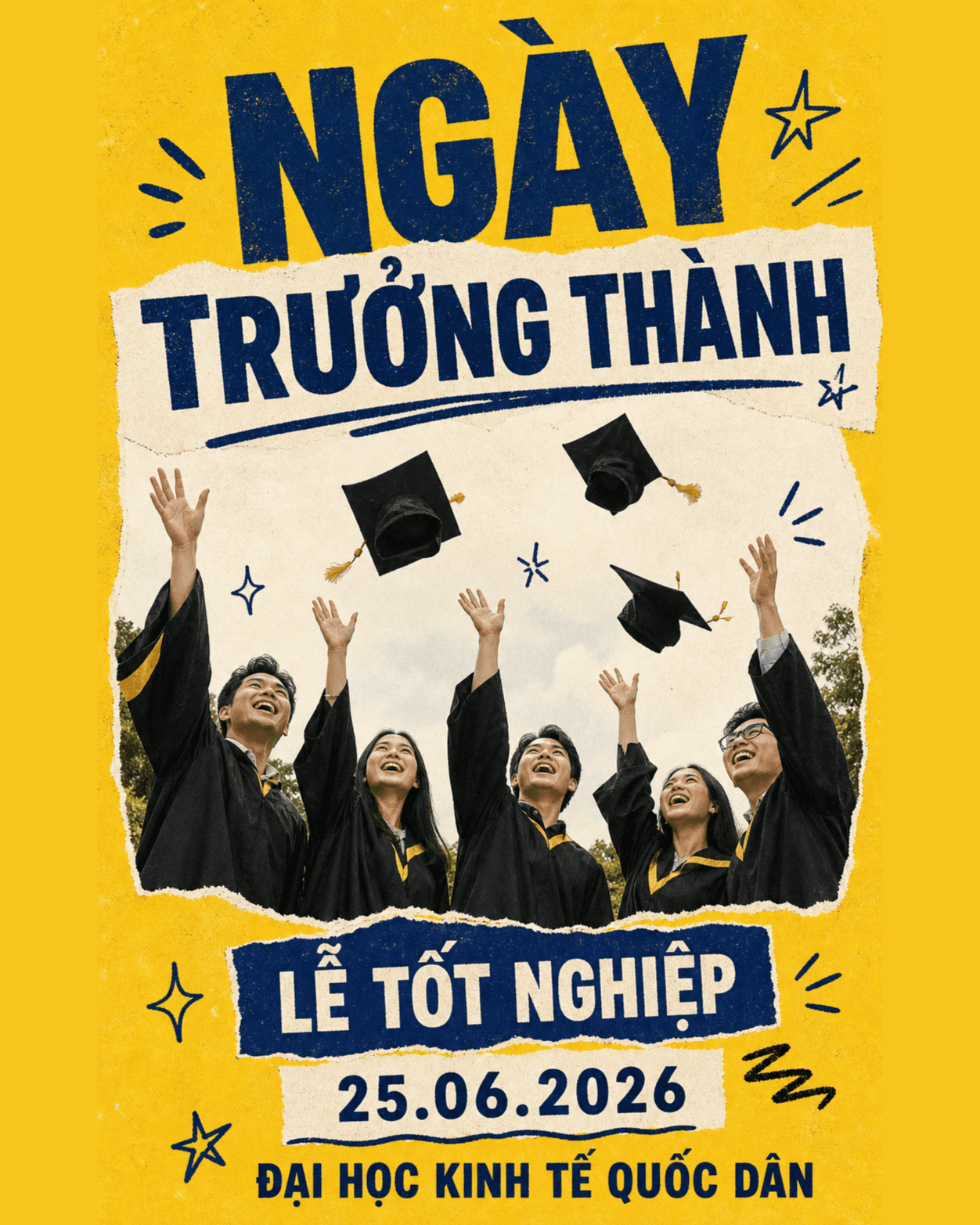 Poster thiệp tốt nghiệp Ngày trưởng thành